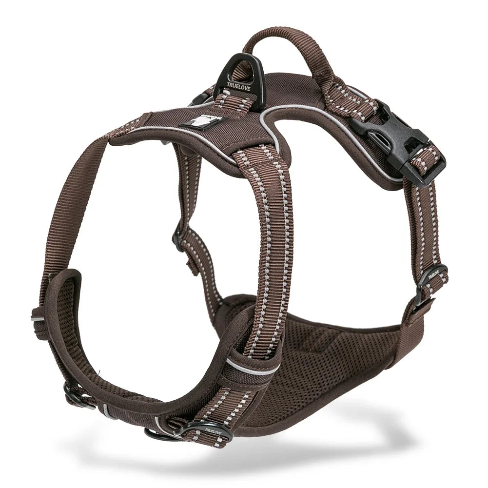 Truelove Reflective Nylon large pet Dog Harness  TLH5651 All Weather  Padded  Adjustable Safety Vehicular  leads for dogs pet