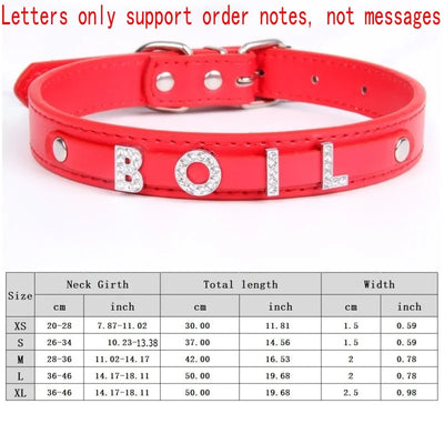 Personalized Dog Collar Fashion Bling Rhinestone Pet Free Diy Name Dog Necklace Custome Leather Dog Collars Pet Dog Accessories
