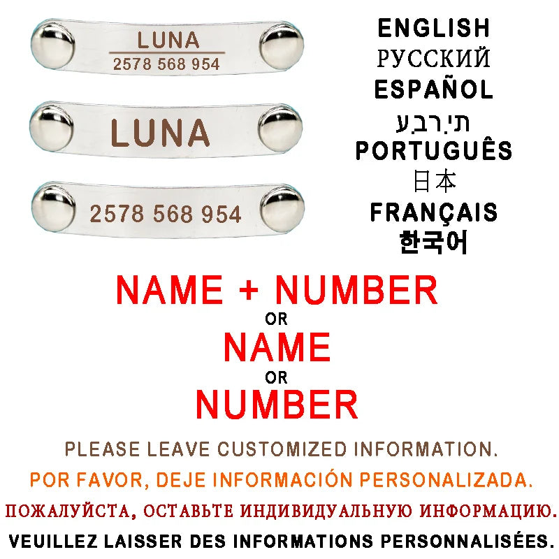 Personalized ID Paw Dog Collar Adjustable Nylon with Bell Custom Engraving Puppy Kittens Necklace for Cat Collar