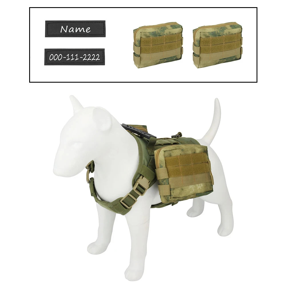 Custom Dog Harness Personalized Tactical Vest DIY Name Pet Harness for Medium Large Big Dog Chest Strap