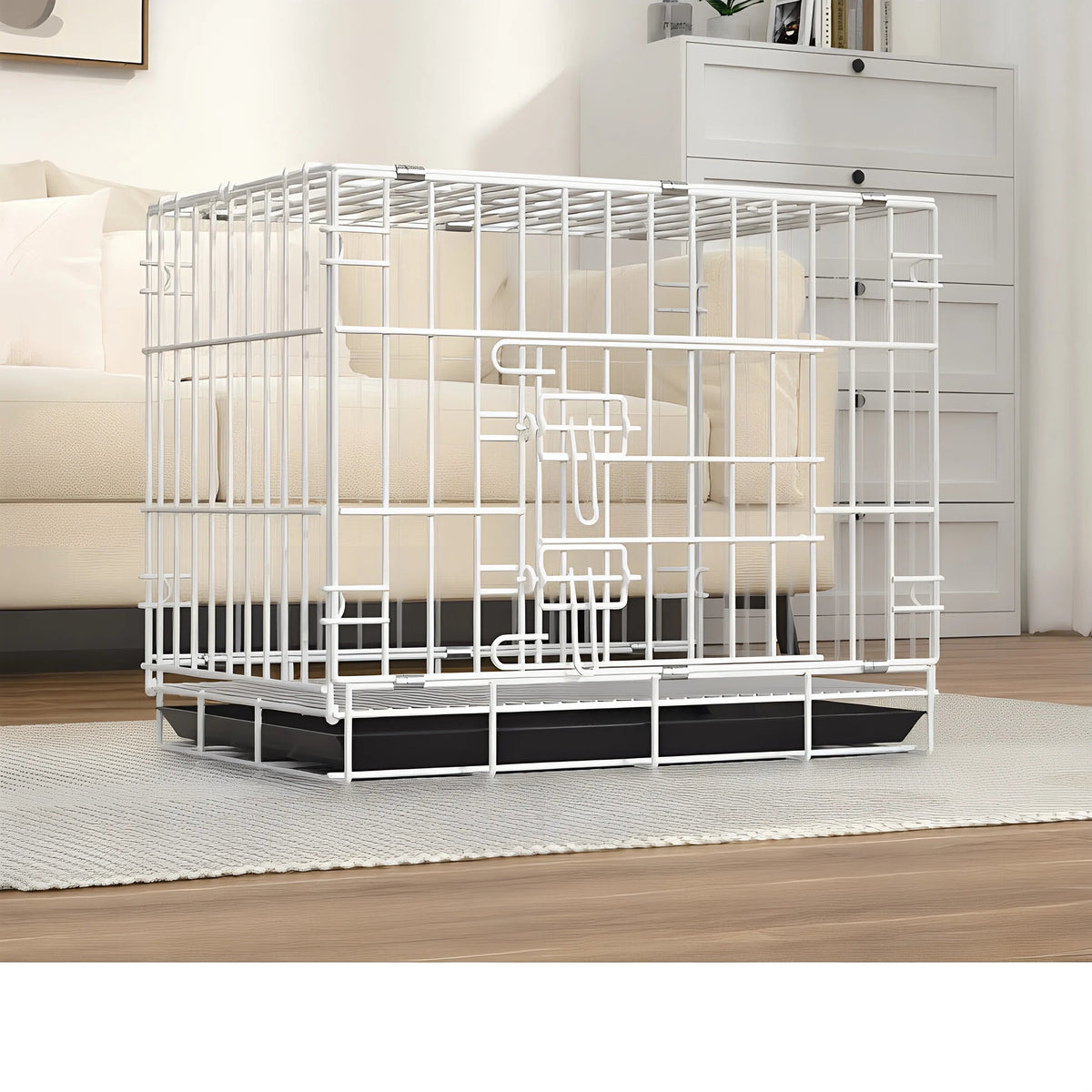 Dog Cage, Small and Medium-Sized Dog, Pet Cage, Fence, Thickened, Large Dog, Household Folding Dog Bed, Car Cage, Cat Cage PawPrint Treasures