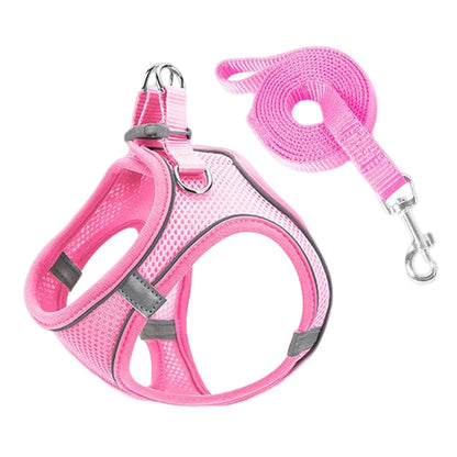 Cat Dog Harness Vest Chest Rope Set Reflective Breathable Adjustable Pet Harness for Small Medium Dogs Outdoor Walking PawPrint Treasures
