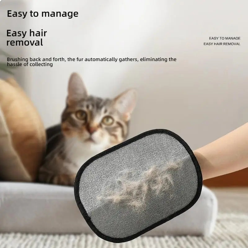 Cat Hair Brush Pet Removal Gloves Double-Sided Pet Grooming Gloves Kitten Cleaning Tool Dog Deshedding Brush Pet Supplies ﻿