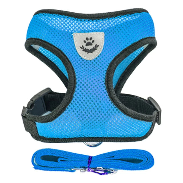Cat Dog Harnesses Leash Mesh Cloth Pet Collars Puppy Breathable Reflective Lead Dog Rope Adjustable Pet Supplies Christmas Gift