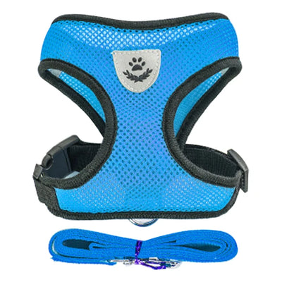 Cat Dog Harnesses Leash Mesh Cloth Pet Collars Puppy Breathable Reflective Lead Dog Rope Adjustable Pet Supplies Christmas Gift
