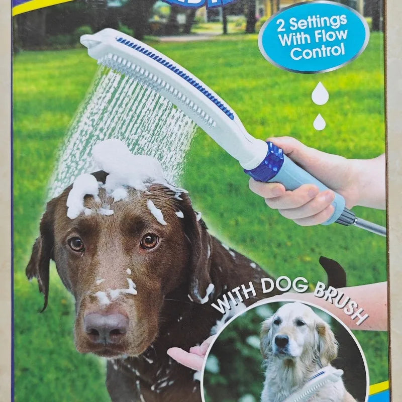 Pet Shower Head Bath Brush – Massage & Cleaning Comb