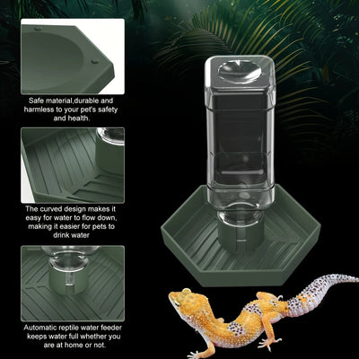1pc Pet Automatic Feeders Waterer For Small Repitiles Lizards Gecko Chameleon Frog Snake Turtle Spider Feeding Supplies