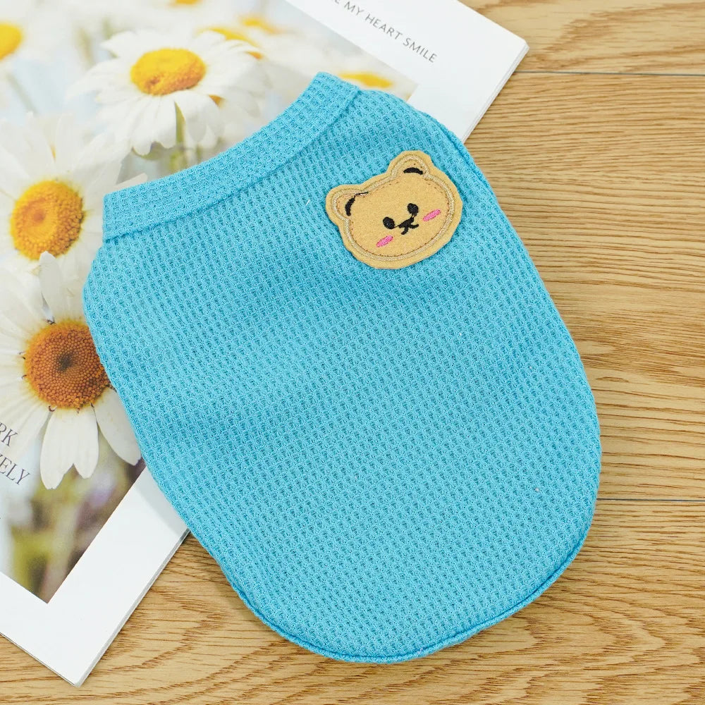 Cat Clothes Waffle Bear Pet Vest Summer Teddy Chihuahua Small Dog Two legged Clothes Cat Puppy Clothes Pet Costume PawPrint Treasures