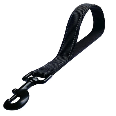 Heavy-Duty Reflective Nylon Dog Leash with Padded Handle - Short, Striped Design for Training & Control - Ideal for Large & Medi