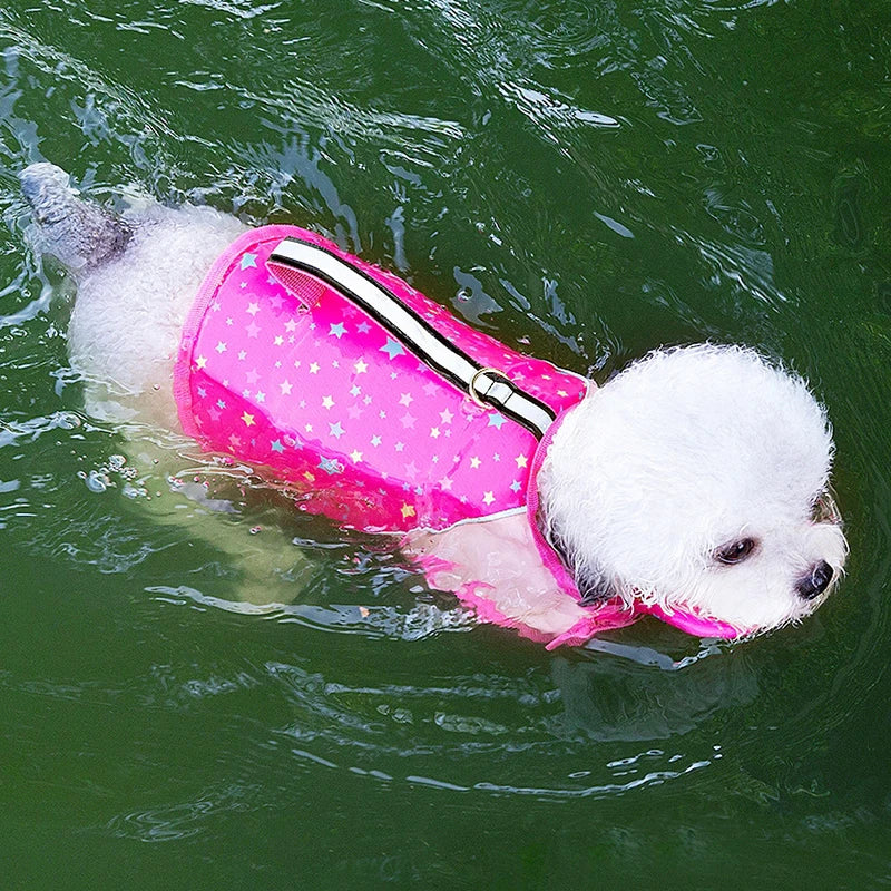 Dog Life Jacket with Traction Pet Life Vest for Small Medium Large Dogs Swimming Summer Clothing for Dogs Cat Playing with Water