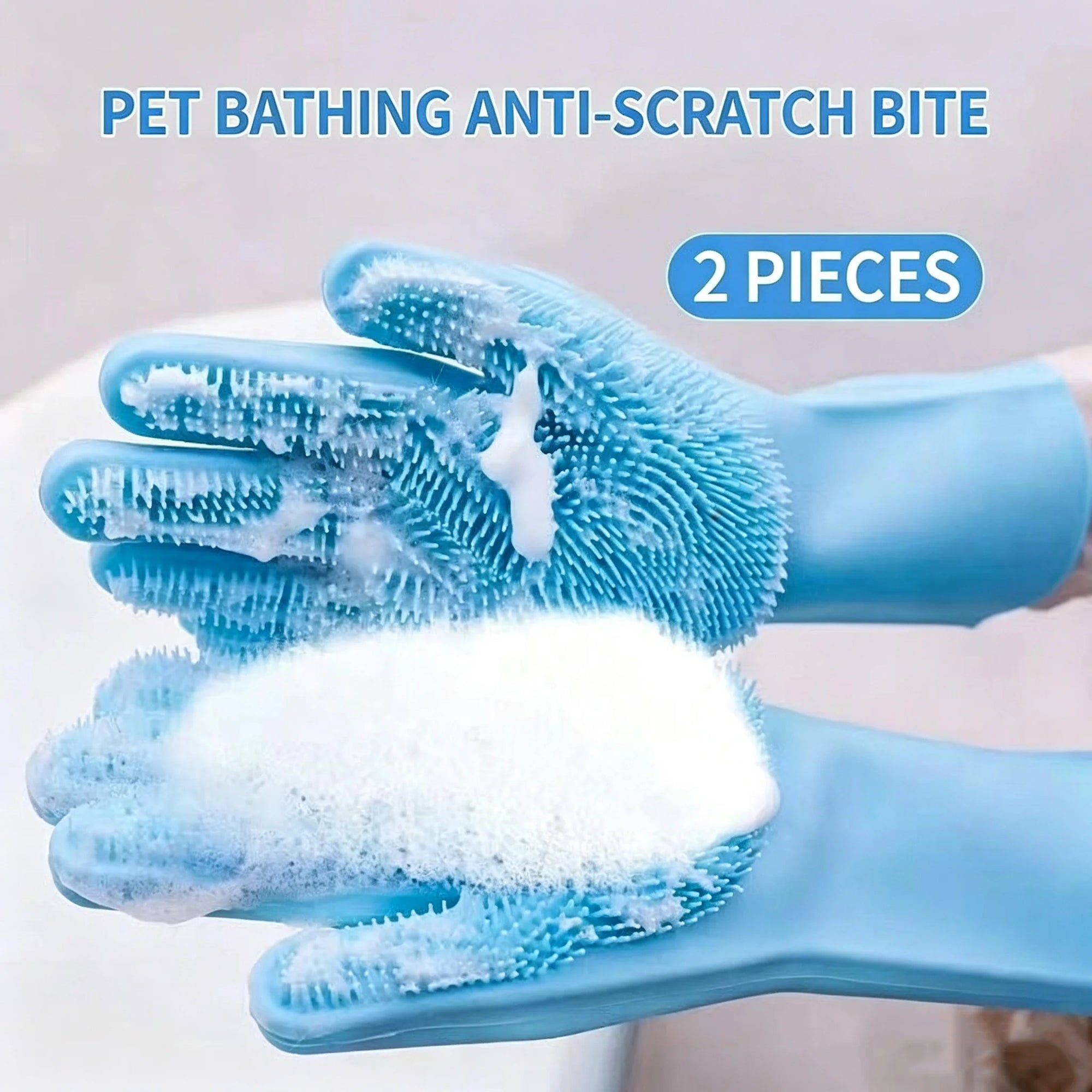 Pet Bathing Gloves for Dogs And Cats Thickened Anti-Scratch Bite Proof Shampooing Tool for Teddy Golden Retriever Bathing Gloves