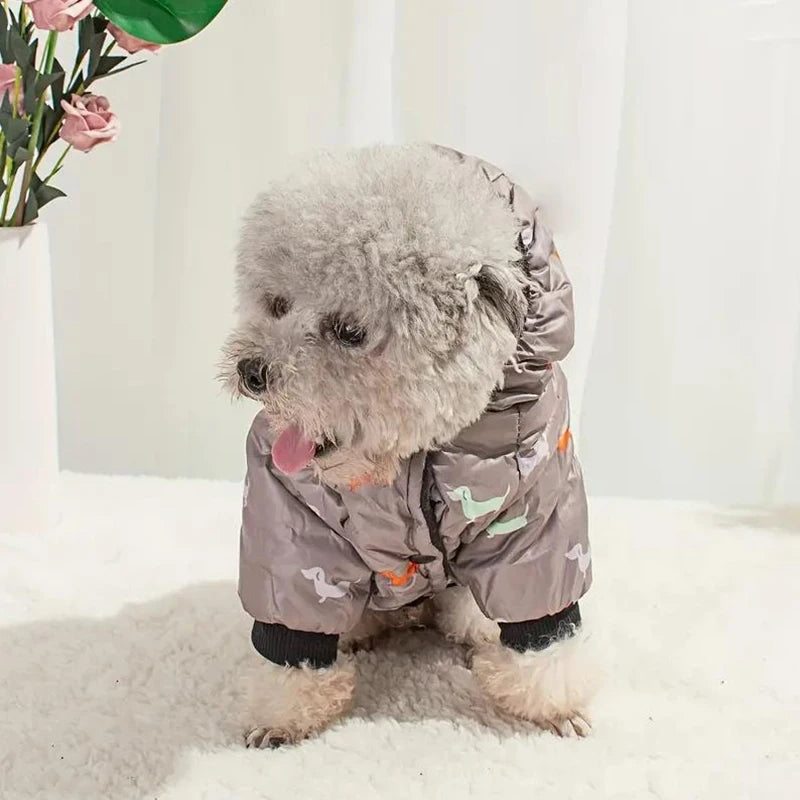 New hot pet clothing two feet hooded cotton-padded cat and dog clothing autumn and winter plus cotton thickened pet clothing PawPrint Treasures