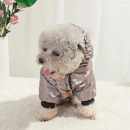 New hot pet clothing two feet hooded cotton-padded cat and dog clothing autumn and winter plus cotton thickened pet clothing PawPrint Treasures
