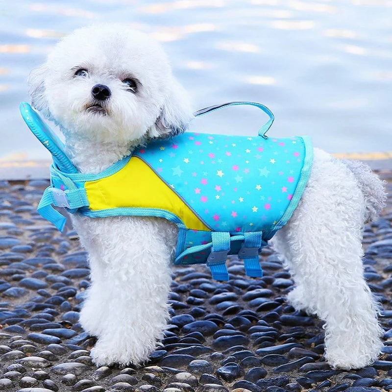 Dog Life Jacket with Traction Pet Life Vest for Small Medium Large Dogs Swimming Summer Clothing for Dogs Cat Playing with Water