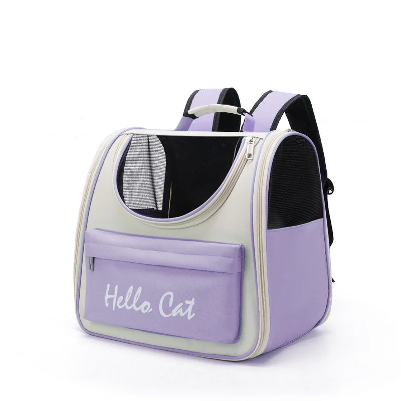 Large Capacity Collapsible Pet Backpack Carrier, Breathable Mesh Vent Travel Bag with Secure Zipper for Cats and Small Dogs