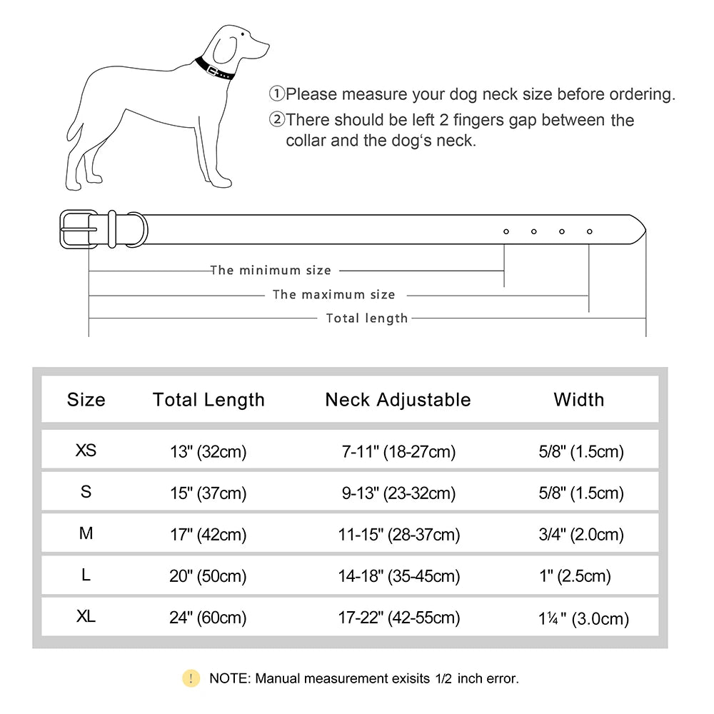 Custom PU Leather Dog Collar Free Engraving Dog Collars Adjustable Pet Pitbull Necklace Soft Padded for Small Medium Large Dogs