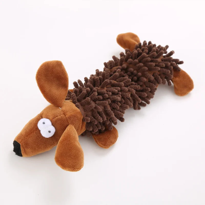 New Plush Squeaky Puppy Chew Toys Interactive Teething Training Dog Toys for Small Dogs Cute Donkey Design