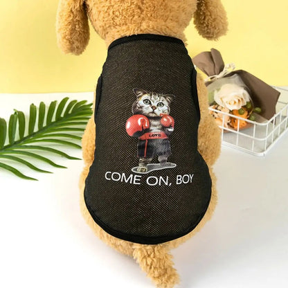 Cute Cartoon Pet Dog Clothes Summer Thin Mesh Dog Cat Vest Cat Teddy Bear Pomy Pet Puppy Breathable Cool Clothing Dog Costume PawPrint Treasures