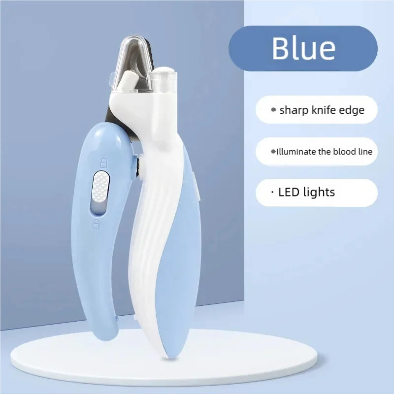 LED Illuminated Pet Nail Trimmer Dog Cat Claw Cutter Portable Grooming Scissors Sharp Blade Pet Nail Clipper Pet Accessories