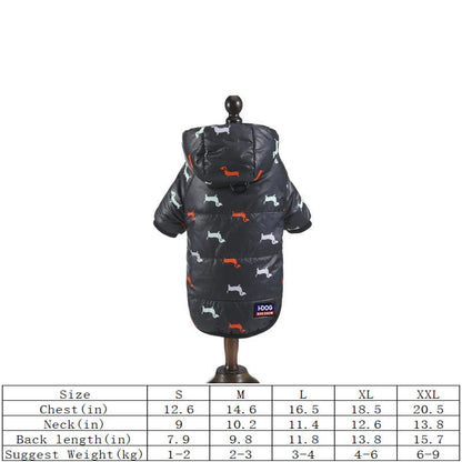 New hot pet clothing two feet hooded cotton-padded cat and dog clothing autumn and winter plus cotton thickened pet clothing PawPrint Treasures
