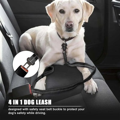 Reflective Shock Absorbing Pet Dog Leash with Car Seatbelt for Large Dogs Heavy Duty Tactical Bungee Dog Leash No Pull Dog Leash