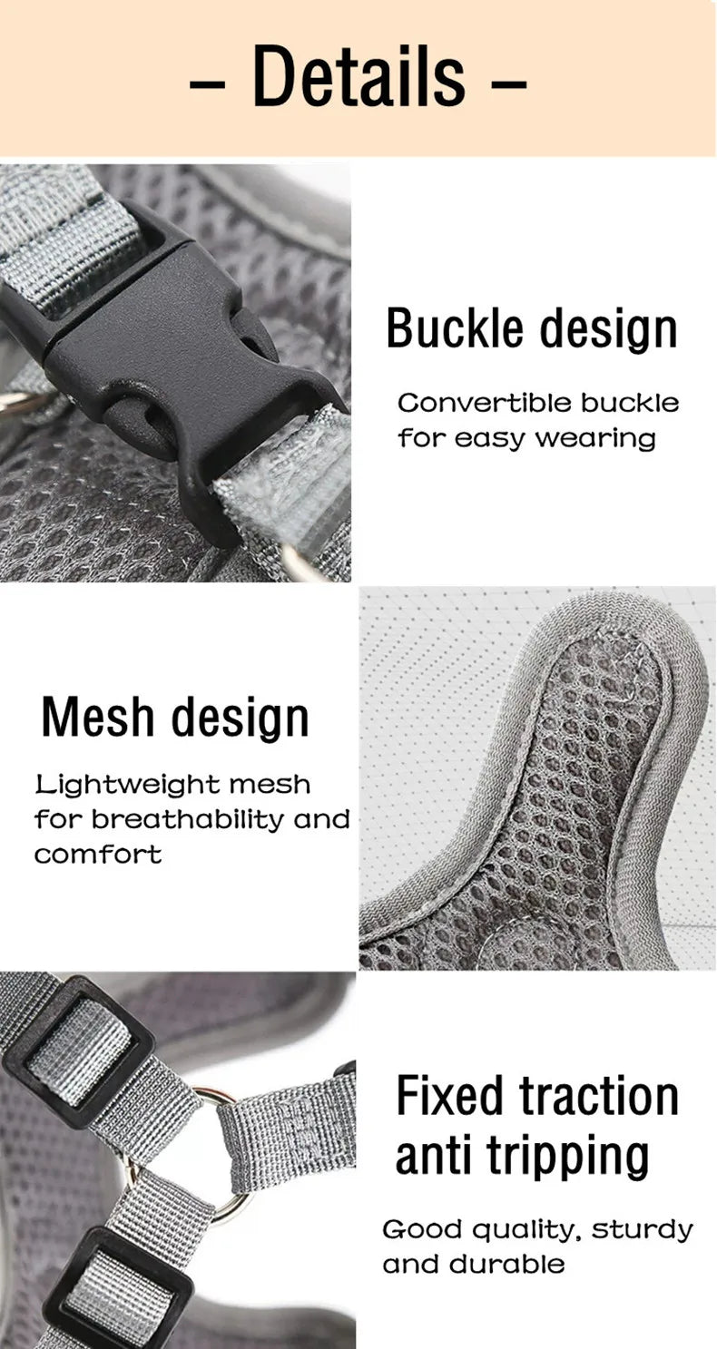 Dog Harness Adjustable Pet Harness Vest For Small Large Dog Cat Reflective Mesh Puppy Cat Chest Strap Dog Accessories