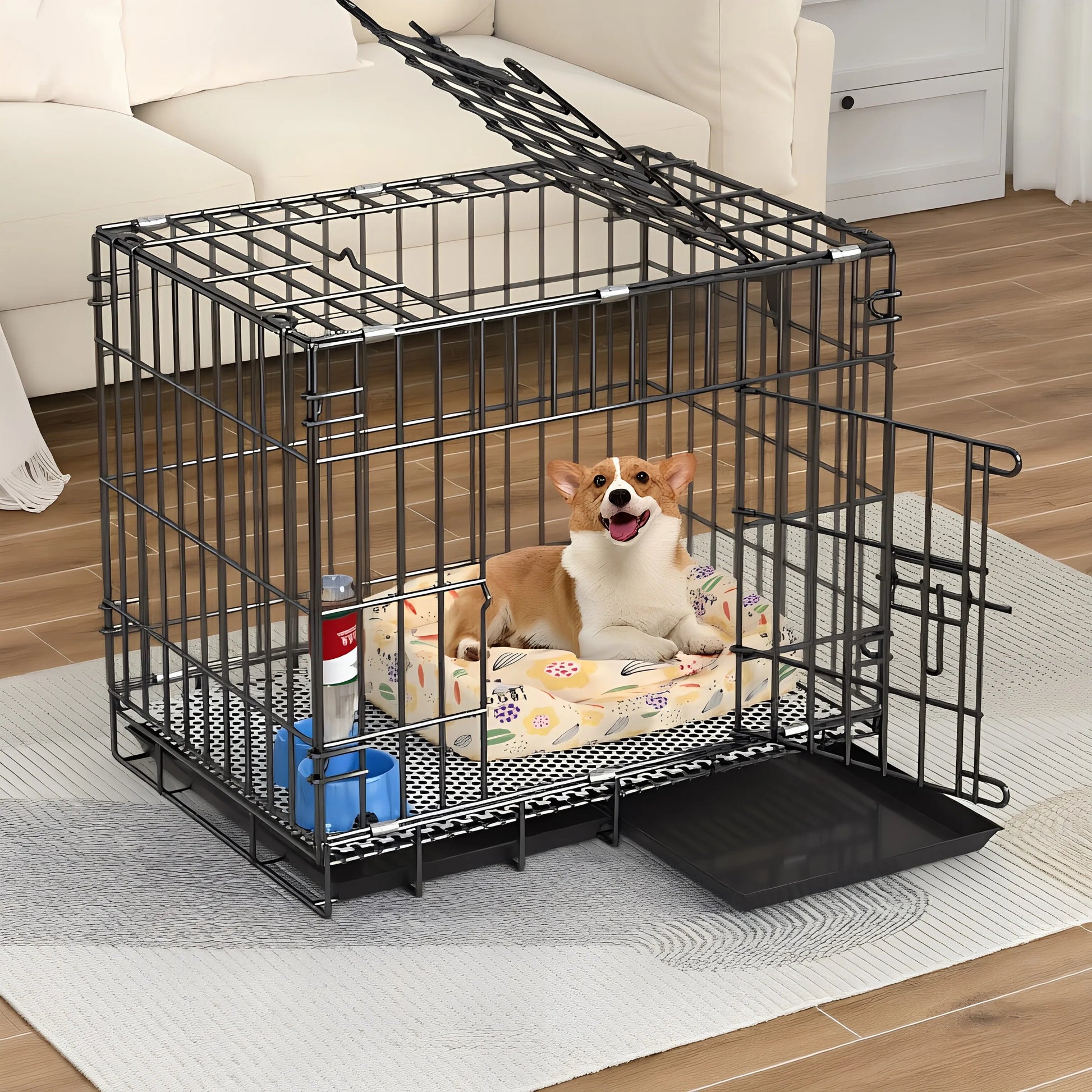 Dog Cage, Small and Medium-Sized Dog, Pet Cage, Fence, Thickened, Large Dog, Household Folding Dog Bed, Car Cage, Cat Cage PawPrint Treasures