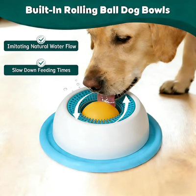 Liquid Slow Dog Bowls Anti-slip Ball-shaped Bone Soup Dog Licking Bowl Licking Bowl for Healthy Eating Non-Slip and Anti-Chokin