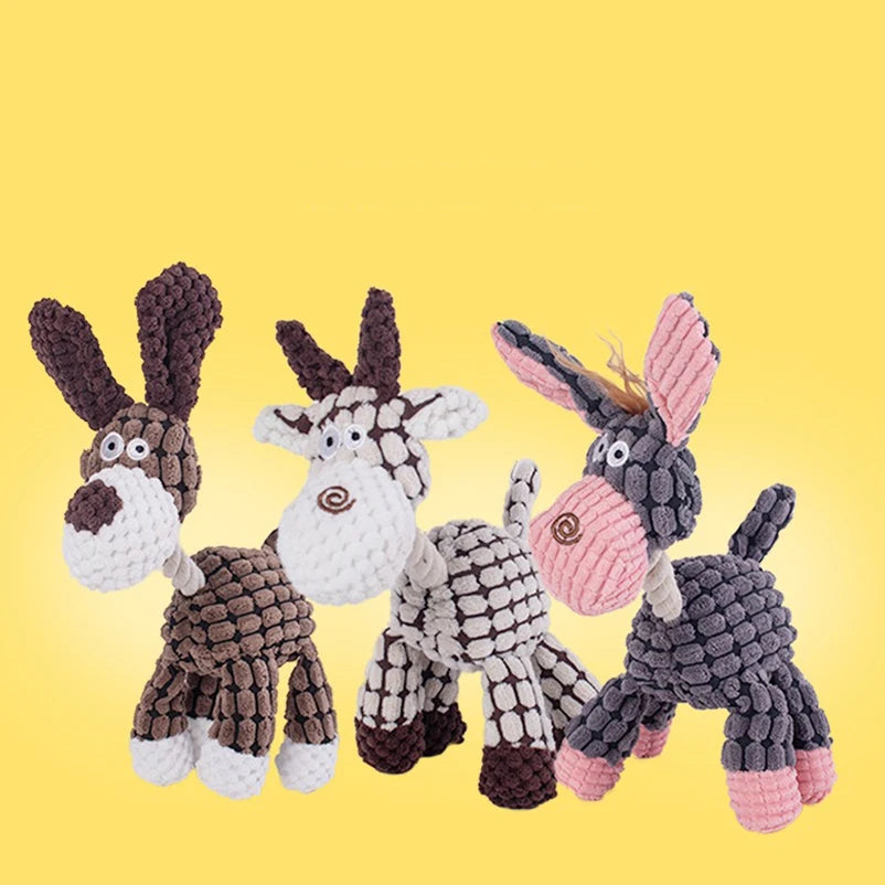 New popular cute animal shaped pet plush toys interactive toys for pets to relieve boredom and grind teeth