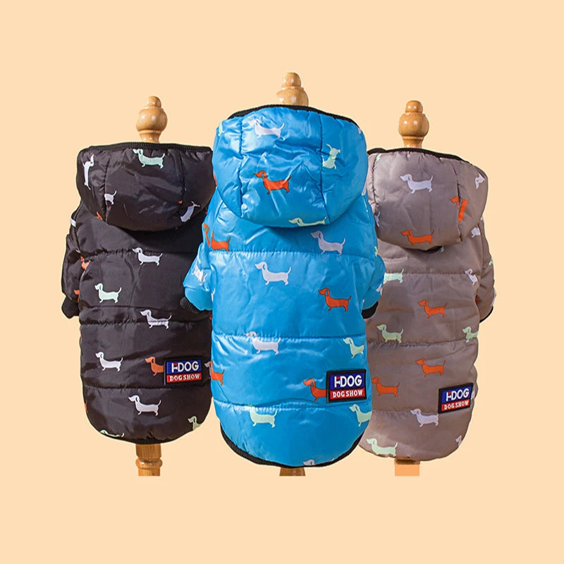 New hot pet clothing two feet hooded cotton-padded cat and dog clothing autumn and winter plus cotton thickened pet clothing PawPrint Treasures