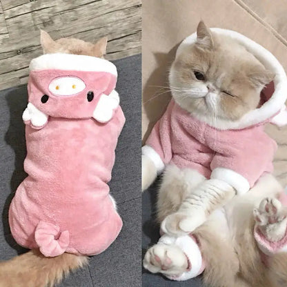 Pet Dog Clothes Soft Warm Fleece Dogs Jumpsuits Pet Clothing for Small Dogs Puppy Cats Hoodies Chihuahua Yorkshire Costume Coats PawPrint Treasures