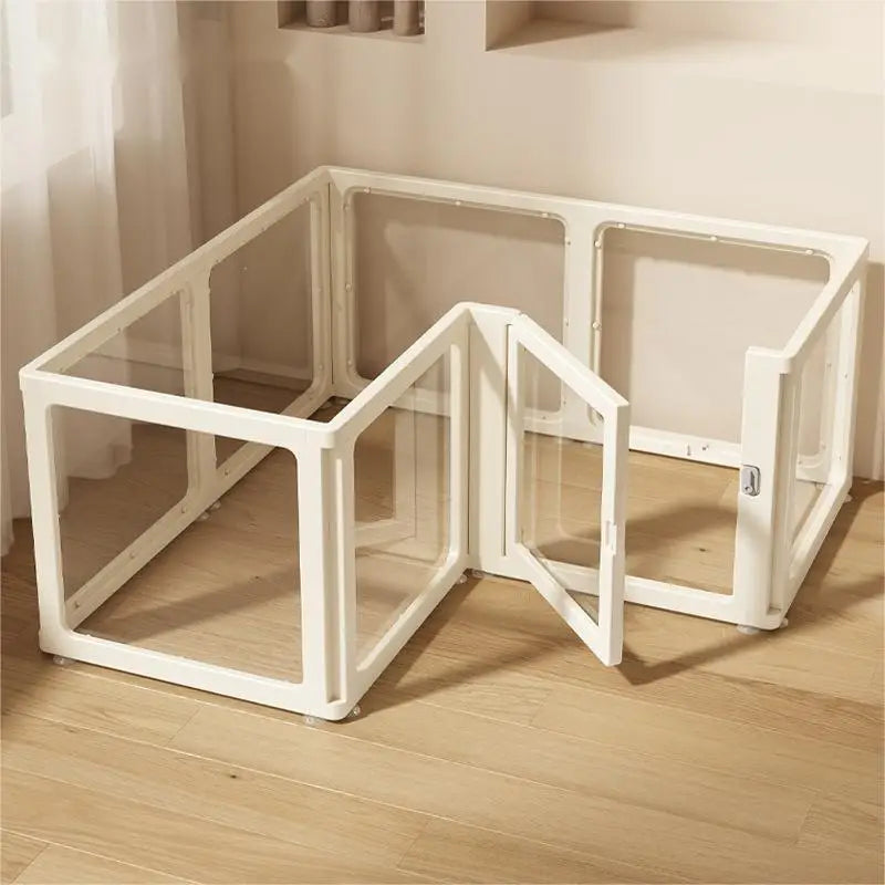 Small Pet Dog Cage Full Transparent Acrylic Indoor Home Security Fence Safe for Cats and Dogs PawPrint Treasures