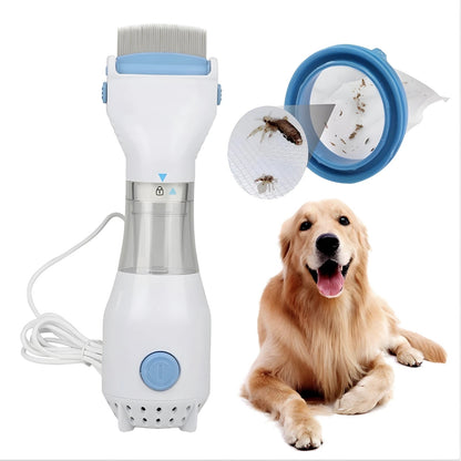 Electric Suction Flea Comb Efficient Cleaning Removing Lice Automatic Clean Comb with Dense Teeth For Dog/Cat Pet Grooming tool PawPrint Treasures