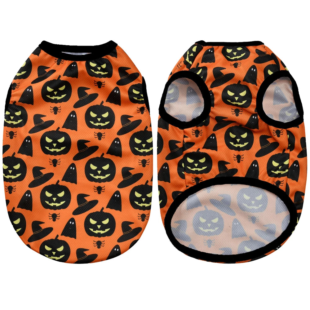 Dog Clothes for Small Medium Dogs Cats Halloween Pumpkin Paw Print Puppy Vests Chihuahua Yorkies Costumes Pet Party Clothing PawPrint Treasures