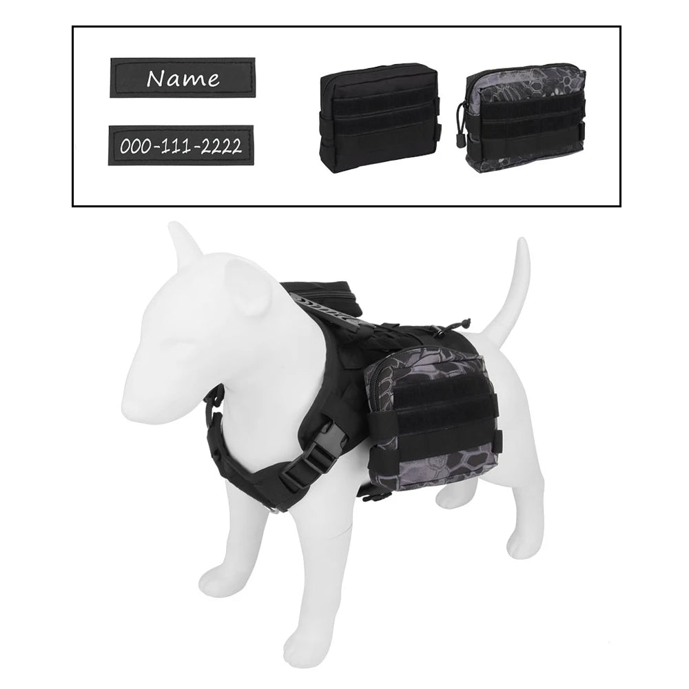 Custom Dog Harness Personalized Tactical Vest DIY Name Pet Harness for Medium Large Big Dog Chest Strap