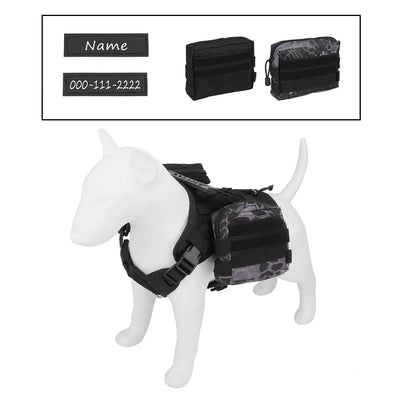 Custom Dog Harness Personalized Tactical Vest DIY Name Pet Harness for Medium Large Big Dog Chest Strap