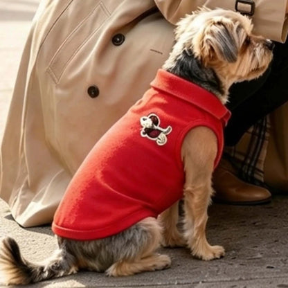 Fashion Embroidered Dog Polo Shirt Breathable Sleeveless Pet Clothing For Small Breeds Outdoor Walking Pet Outfit PawPrint Treasures