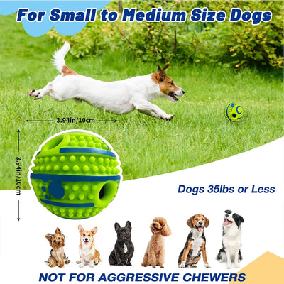 Wobble Wag Giggle Ball for Dogs - 10cm Spiky Chew Toy with Giggle Sound, Interactive Squeaky Teeth Cleaning Ball for Small Dogs