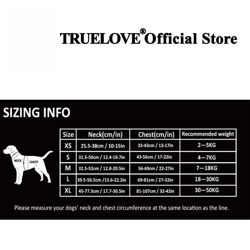 TRUE LOVE TLH5654 No Pull Dog Harness Nylon Reflective Adjustable Step-in Comfortable Pet Harness
