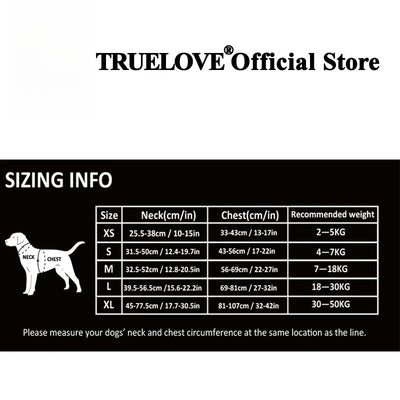 TRUE LOVE TLH5654 No Pull Dog Harness Nylon Reflective Adjustable Step-in Comfortable Pet Harness