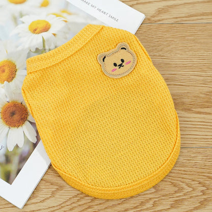 Cat Clothes Waffle Bear Pet Vest Summer Teddy Chihuahua Small Dog Two legged Clothes Cat Puppy Clothes Pet Costume PawPrint Treasures