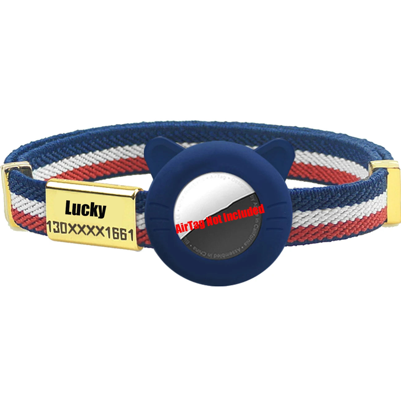 New Breakaway AirTag Tracker Cat Collar Free Custom Name Tag Kitten Collar with GPS Holder Case Anti-lost Adjustable Pet Collars