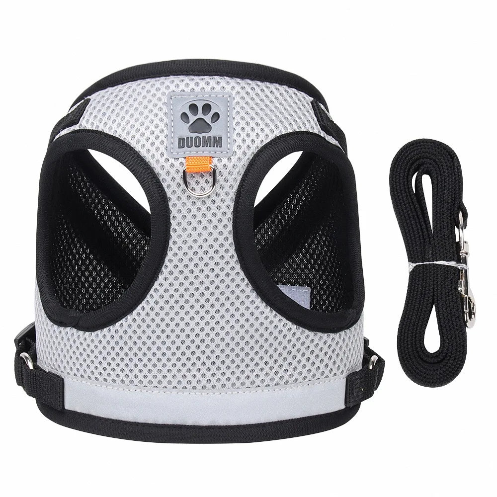 Puppy Dog Harness Leash Rope Set Breathable Summer Mesh Cat Dogs Harness Vest Reflective Pet Cat Chest Straps Chihuahua Yorkies