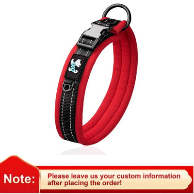 Adjustable Mesh Padded Pet Dog Collar Custom ID Engraving Reflective Nylon Dog Collar Durable Heavy Duty for All Breed All Pug