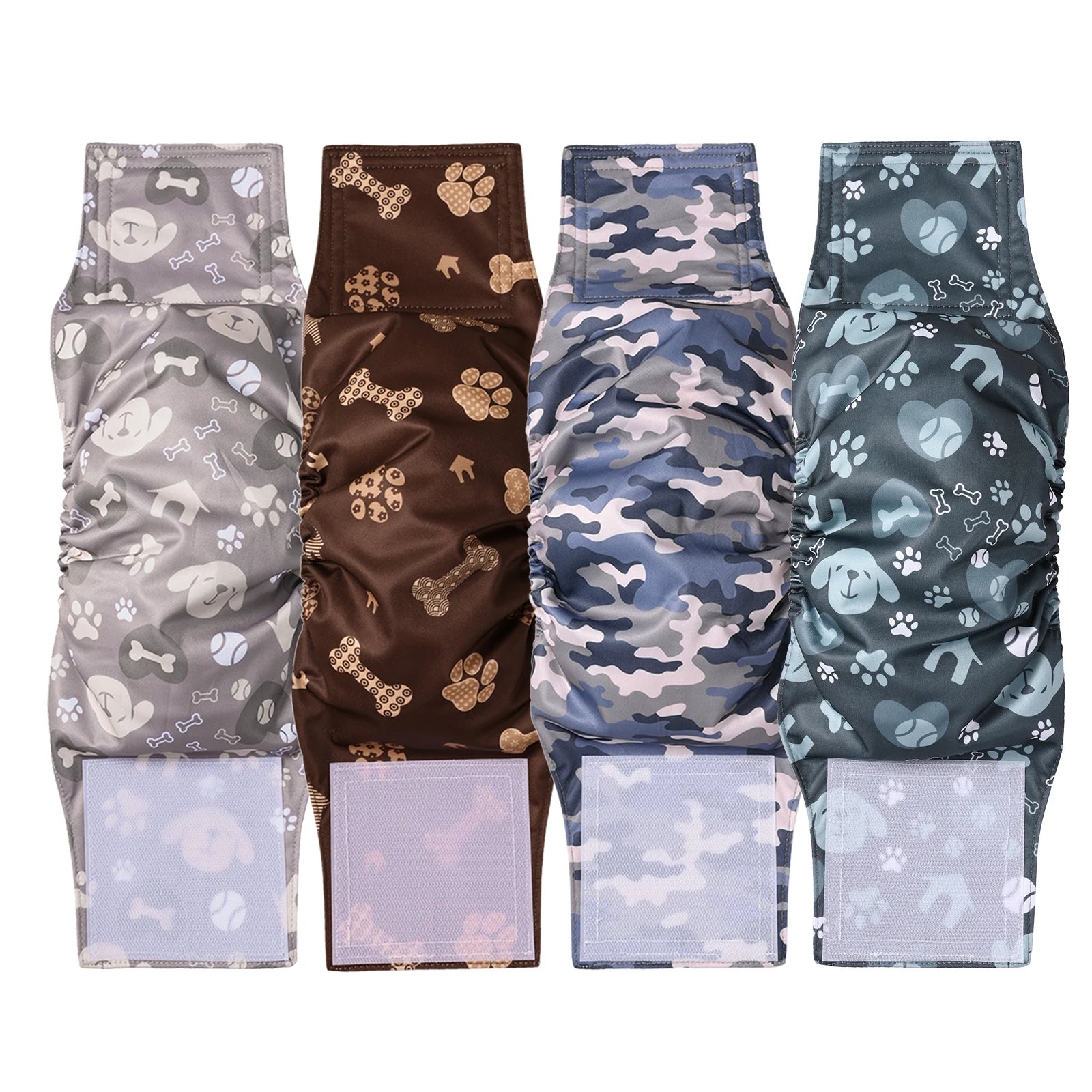 Ohbabyka 4Pack Washable Belly Bands for Male Dogs Reusable Adjustable Male Dog Diaper High Absorbing Belly Bnad for Small Dogs