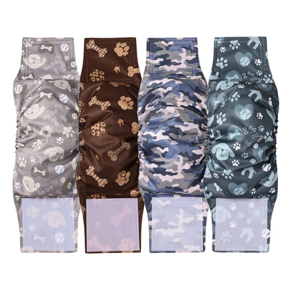 Ohbabyka 4Pack Washable Belly Bands for Male Dogs Reusable Adjustable Male Dog Diaper High Absorbing Belly Bnad for Small Dogs