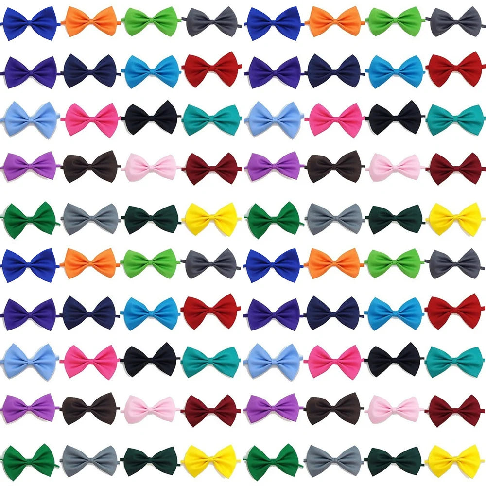 50pcs Dog Bows Mix Colors Wholesale Pet Grooming Accessories Rabbit Cat Dog Bow Tie Adjustable Bowtie Pet Products