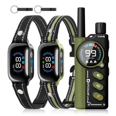 Electric Dog Training Collar 1Km Range With Remote Control Rechargeable Shock/Vibration/Sound Auto Modes Waterproof for Dog Size