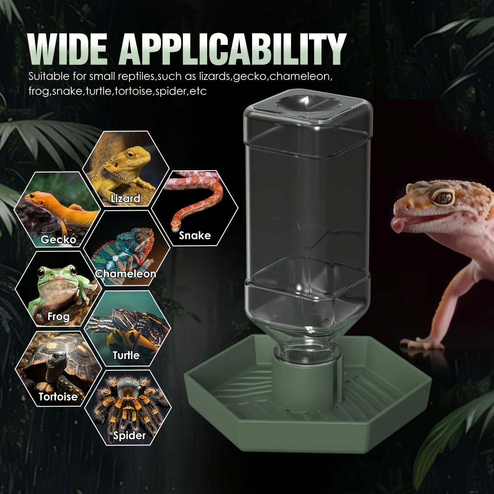 1pc Pet Automatic Feeders Waterer For Small Repitiles Lizards Gecko Chameleon Frog Snake Turtle Spider Feeding Supplies
