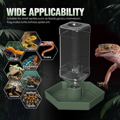 1pc Pet Automatic Feeders Waterer For Small Repitiles Lizards Gecko Chameleon Frog Snake Turtle Spider Feeding Supplies